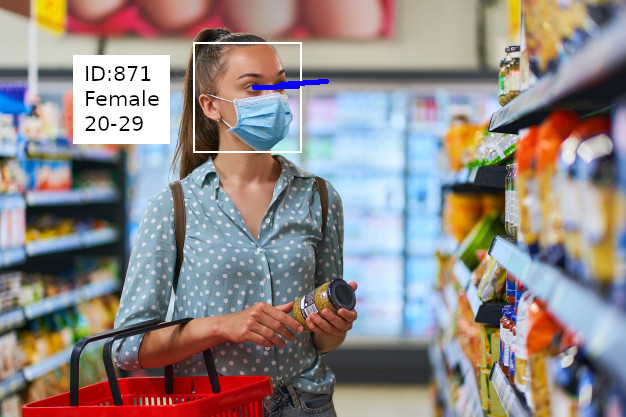 Rilevamento demographics anonimo che mostra stime età e genere senza memorizzare dati personali